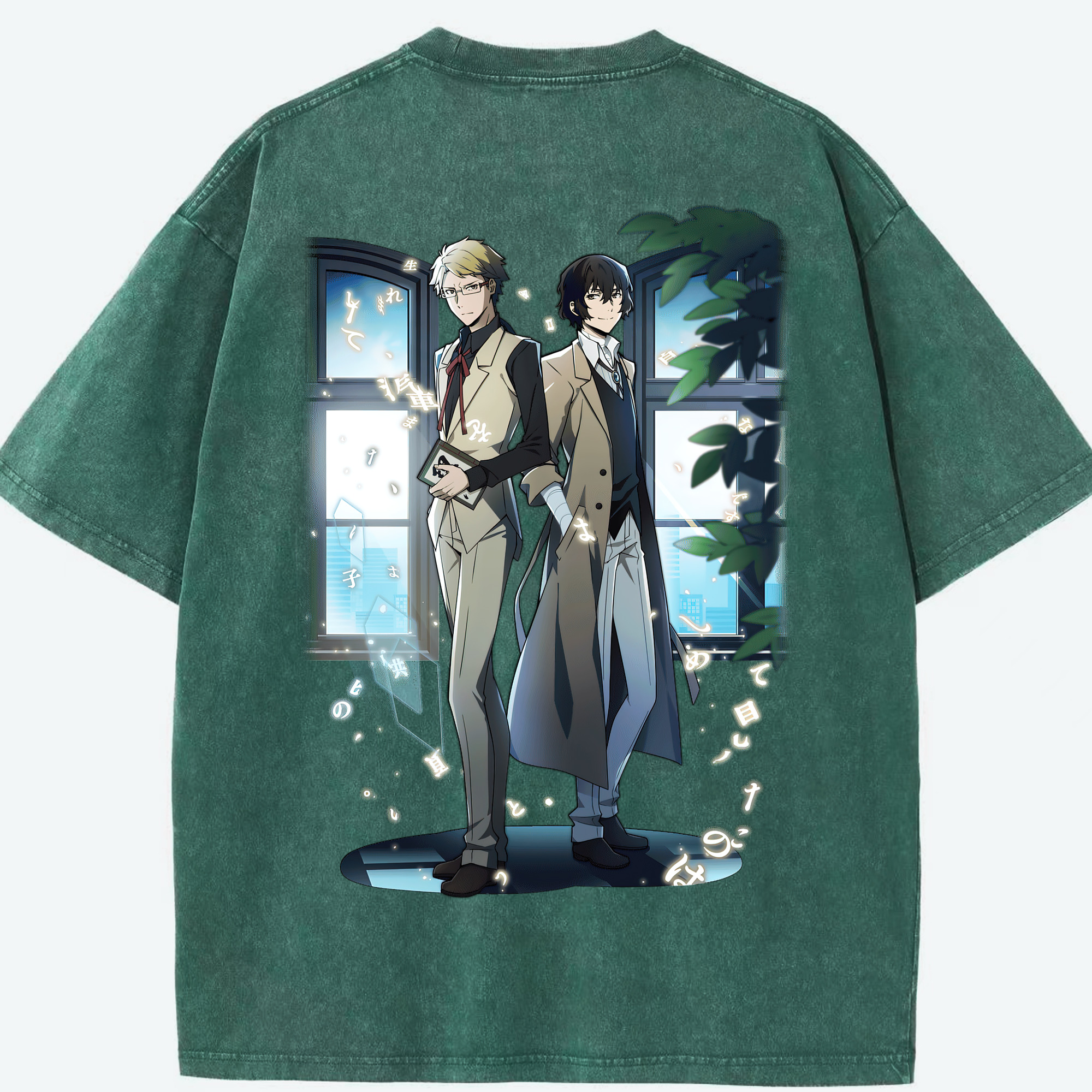 （画像用） 文豪ストレイドッグス Bungo Stray Dogs 綿100% ヴィンテージ風 半袖Tシャツ（背面プリント）